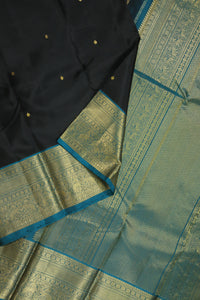 Thumbnail for Black Kanchipuram Silk Saree - KSS000325