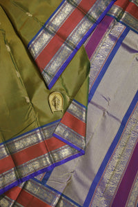 Thumbnail for OliveDrab Kanchipuram Silk Saree - KSS000328
