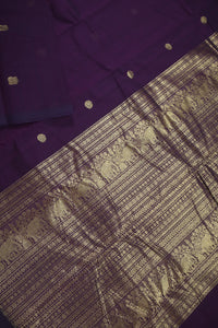 Thumbnail for Indigo - Borderless zari all over body woven buttas with woven pallu