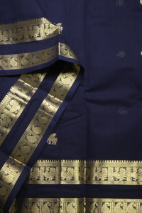 Thumbnail for Navy Blue - - Zari woven all over buttas with woven pallu