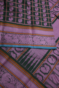 Thumbnail for Deepest green - Annapakshi Thread work 1000 woven buttas with woven pallu