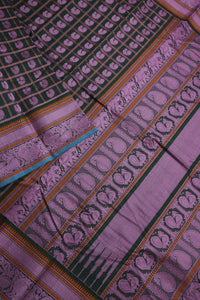 Thumbnail for Deepest green - Annapakshi Thread work 1000 woven buttas with woven pallu