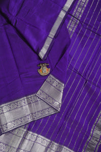 Thumbnail for Indigo Mangalagiri Silk Cotton Saree - MLS000482