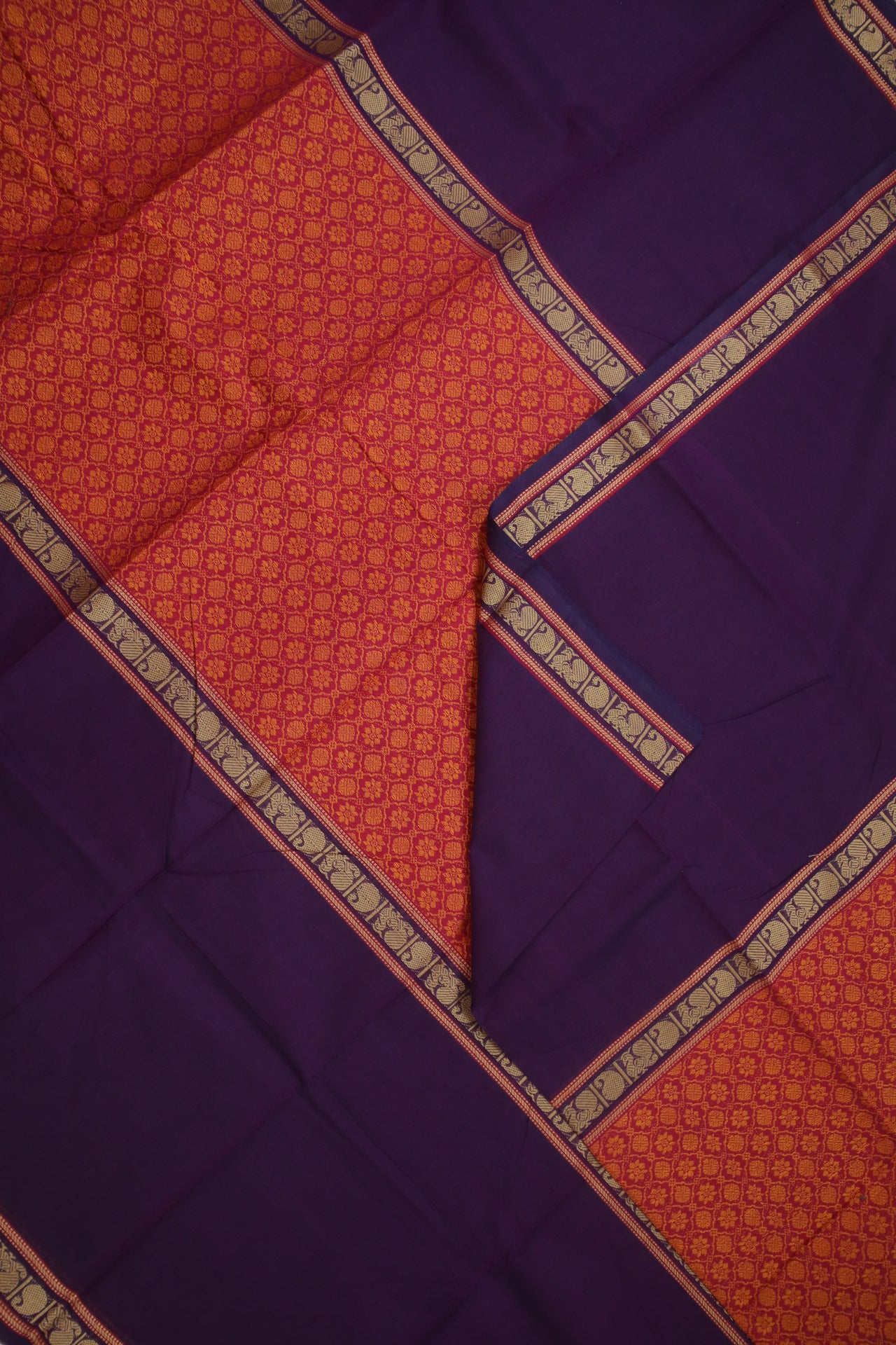 Purple Muppagam Saree - UU004951
