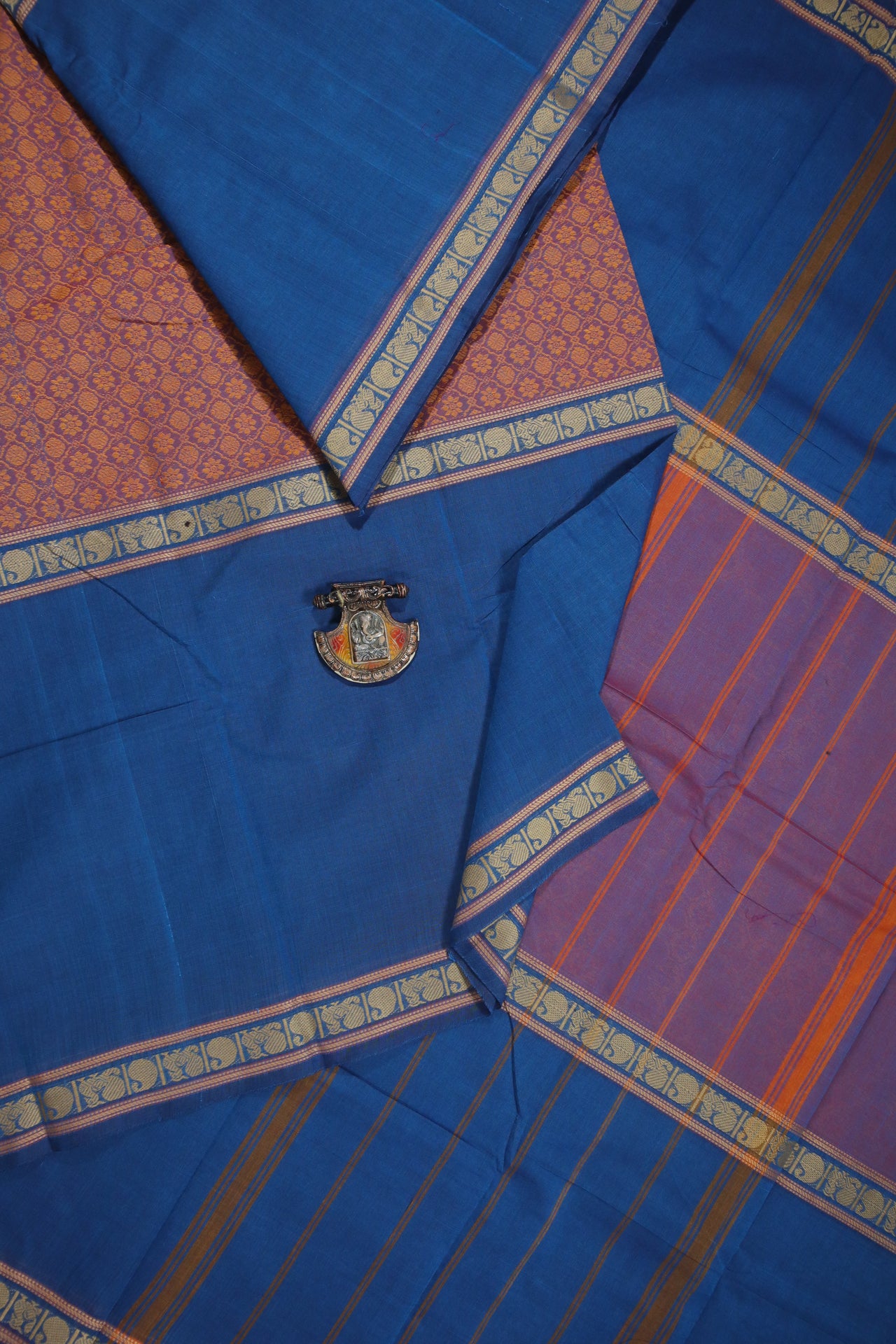 Blue Muppagam Saree - UU004918