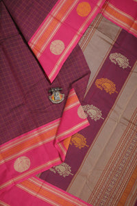 Thumbnail for DarkMagenta Paithani Pallu Saree - UU004784