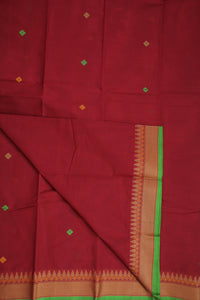 Thumbnail for Dark Red Bomkai Pallu Saree - UU004761