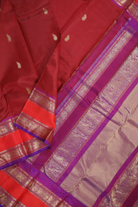 Thumbnail for Maroon Kanchipuram Silk Saree - KSS000329