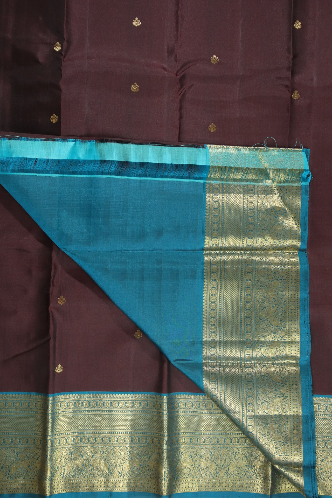 Black Bean Kanchipuram Silk Saree - KSS000324