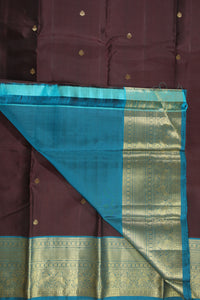 Thumbnail for Black Bean Kanchipuram Silk Saree - KSS000324