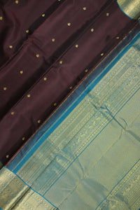 Thumbnail for Black Bean Kanchipuram Silk Saree - KSS000324