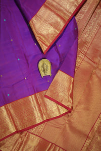 Thumbnail for Purple Kanchipuram Silk Saree - KSS000326