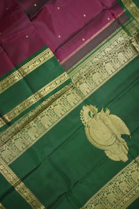 Thumbnail for Purple Annapakshi Pallu Saree - SS000311