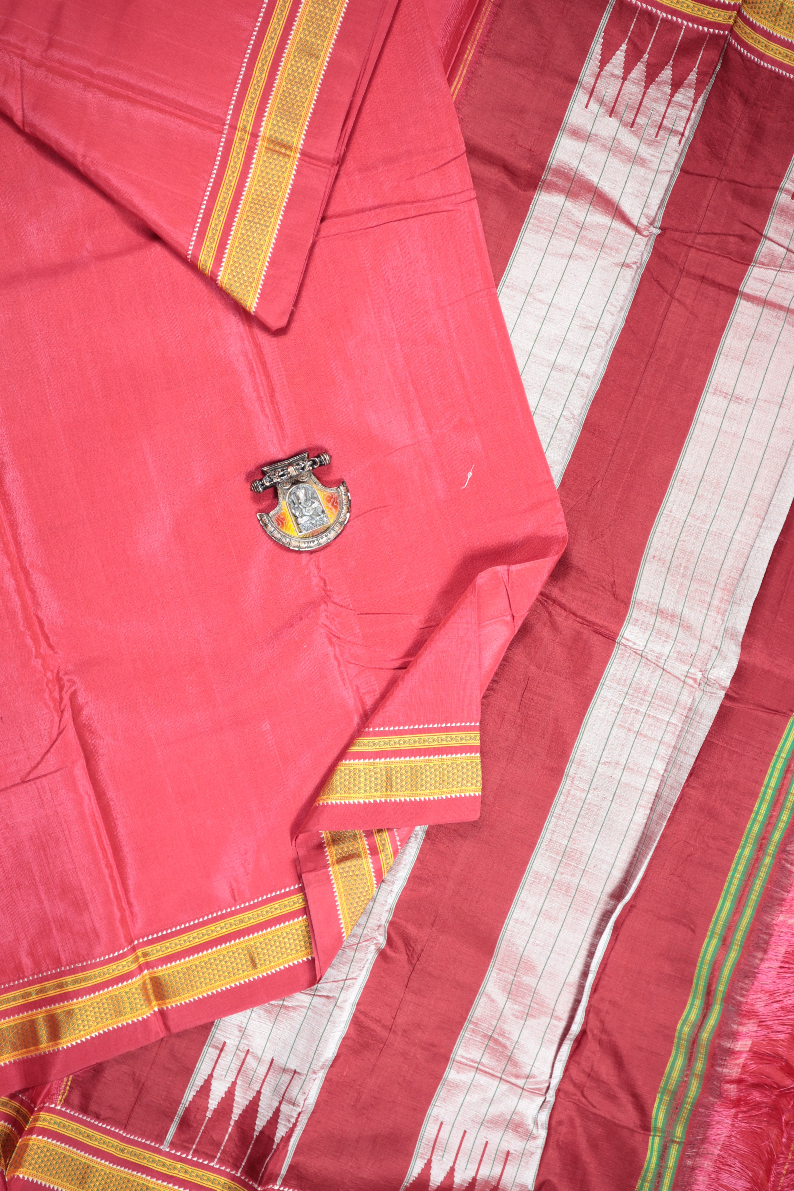 Pink Ilkal Pure Silk Saree - Luxurionworld – Luxurion World